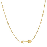 14Kt Yellow Gold Womens Arrow Fashion Necklace 17.5 Inches